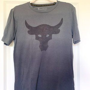Under Armour Shirt Mens X-Small Gray Project Rock T - Shirt Sleeve Bull